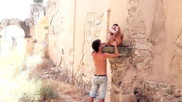 Enjoy watching the uncensored scene named : Skinny Amateur Brunette Magia Rosa Gets Her Pussy Eaten Outside Like a Statue
