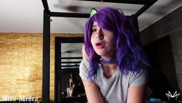 View complete video titled : Mistress Medea Straps On and Dominates Her Slave Girl