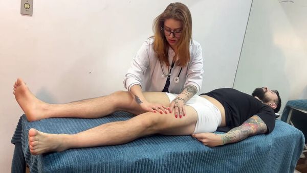 Stream uncensored clip called : Redhead Nurse Sees My Hard Cock During Leg Check