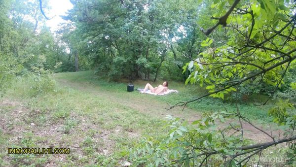 Enjoy watching this complete scene named : Stepdad & His Son Spy on Horny Sunbather Mia Rose - Big Booty Teen Gets Tag Teamed! Part 1