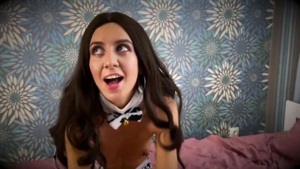 Watch this full video of : Slutty Teen in Cow Costime Gets Ass and Pussy Pounded by Three Guys - Creampie