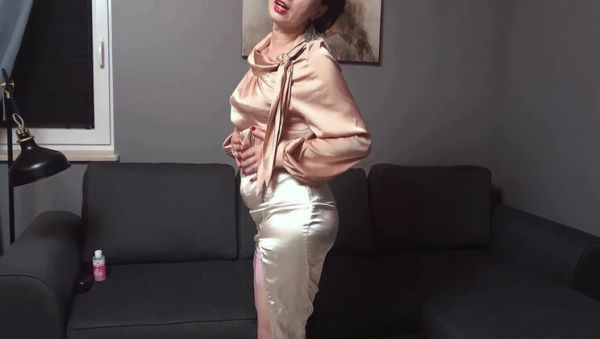 Enjoy watching this uncut movie titled : Hairy Bush and Seamed Stockings: Big Natural Tits Dildo Fun with Wanilianna - Part 1