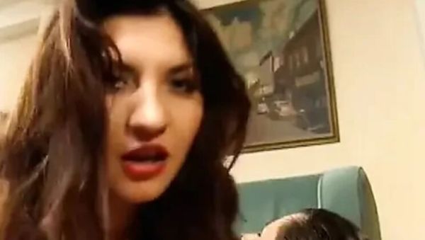 Watch complete movie called : Busty Brunette Gets Double Penetrated on the Couch in Latex