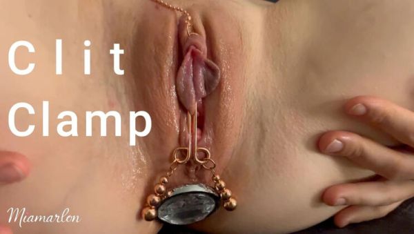 Watch complete video titled : Clit Clamp, Butt Plug & Vibrator Give Blonde a Huge Orgasm