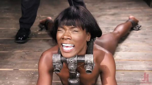 Play the uncensored scene : Ana Foxxx Gets Bound, Flogged, and Fucked by Machine Until She Cums