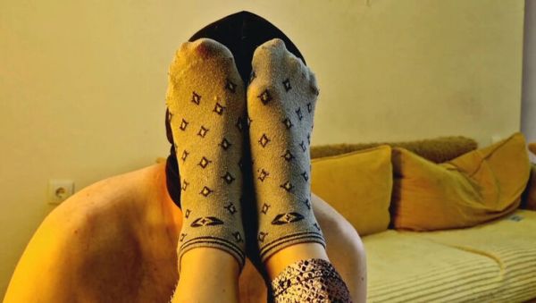 Play this full scene named : Dominatrix Nika Makes Her Slave Sniff Her Sweaty Socks After Boots Come Off