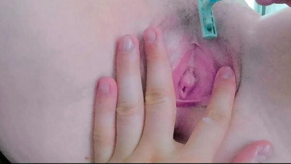 Enjoy watching this HD scene of : Waxing My Tight Pink Pussy Inside and Out - Cute Virgin Teen Fingering Herself