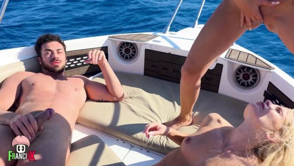 Stream uncut movie called : Blonde Sirens Shalina Devine and Candee Licious Get Double Fucked Hard on a Yacht