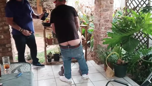 View the uncensored video : Amateur Threesome Fucking Our Stepsister in the Garden