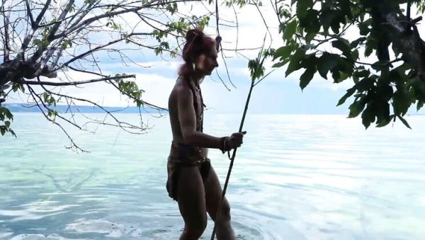Enjoy watching HD movie named : Skinny Russian MILF Natella Dance Poses Naked by the River Before Harpoon Fishing