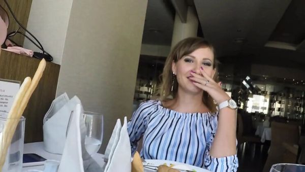 Watch this HD scene of : Bold Amateur Chick Gives Footjob Under Restaurant Table