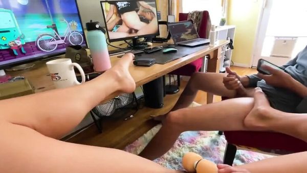 Watch this hardcore scene titled : Hairy Pussy Mutual Masturbation & Cuck Role Play - My Sweet Boy Can't Be Patient