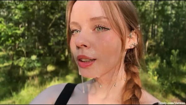 Stream hardcore video called : Hot Blonde Gives Incredible Blowjob in the Woods Then Takes Cum Walk