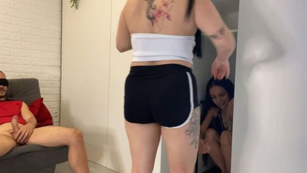 Enjoy watching the uncensored scene of : Forbidden Pleasures: Wife Hides Friend in Closet, Surprises Hubby for Hot Threesome