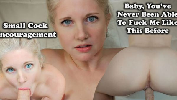 View the uncensored scene called : Nice Big Dildo Fucks Blonde MILF - Small Penis Encouragement