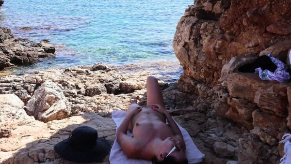 Enjoy watching uncut clip : Naked on Italian Beach: Stranger Fucks Me Hard and Creampies My Hairy Pussy