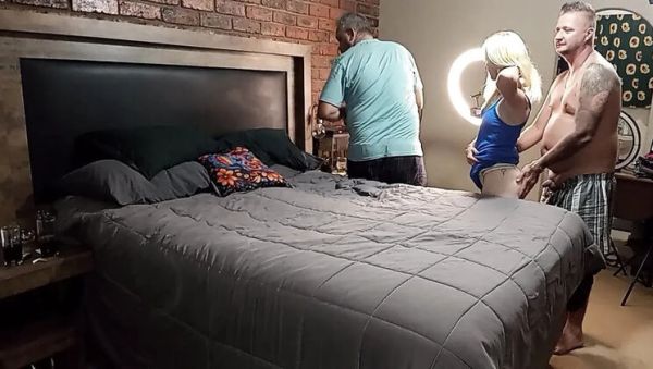 Watch the HD movie : Two Grumpy Old Men Fuck One Sexy Blonde Teen