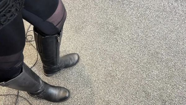 Enjoy watching this full scene : Mrs Mature Feet removes stinky socks and boots