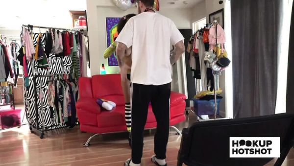 Play the complete movie titled : BTS: Curvy Black Babe Ariana Aimes Teased and Undressed Backstage