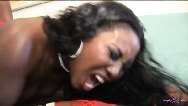 Play uncut scene named : Beautiful Ebony Chick in Red Lingerie Gets Her Pussy Pounded Wildly by a BBC
