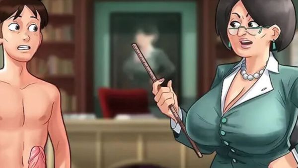 Play the full scene : Summertime Saga: My College Principal Caught Me Jerking Off in Class