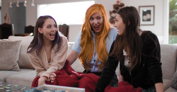 Stream the complete clip called : Lauren Phillips, Lily Larimar & Maya Woulfe: Brunettes babes in a wild HD threesome